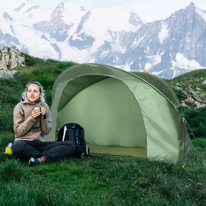 Image of Compact and Portable 1-Person Elevated Cot Tent Set with External Cover-Item# 12625