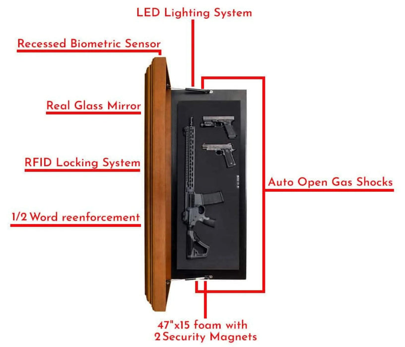 Image of Full-Length Tactical Mirror with Secret Compartment-Item# 12785  NationwideSafes.com