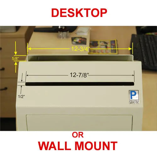 Image of Wall or Desk Mountable Drop Box W/Key Lock [0.2 Cu. Ft.]--5050  NationwideSafes.com