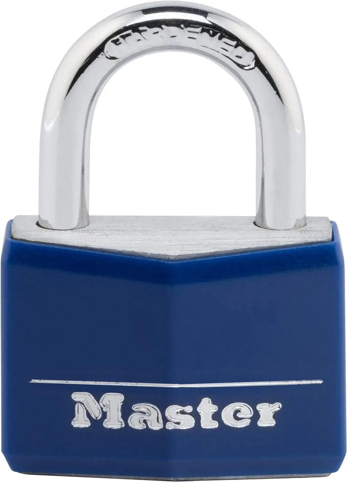 Master Lock 142DCM: Scratch-Resistant Keyed Padlock, Blue-Item# 12595 NationwideSafes.com