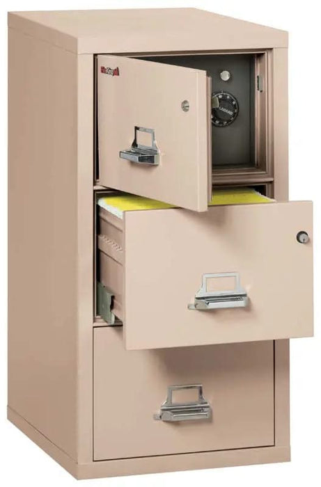 Image of 3-Drawer File with Built-In Safe, Fire/Water Rated - 3-2131-C SF  NationwideSafes.com