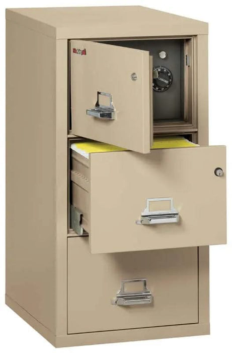Image of 3-Drawer File with Built-In Safe, Fire/Water Rated - 3-2131-C SF  NationwideSafes.com