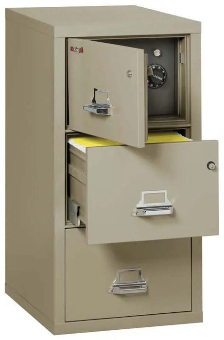 Image of 3-Drawer File with Built-In Safe, Fire/Water Rated - 3-2131-C SF  NationwideSafes.com