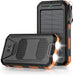 Image of 10000mAh Solar-Powered Portable Power Bank with Flashlight-Item# 12620  NationwideSafes.com