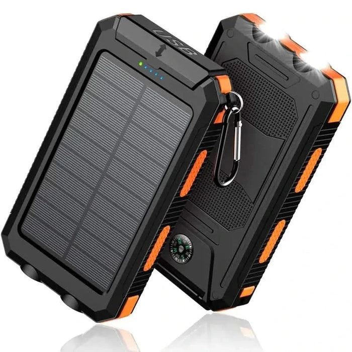 10000mAh Solar-Powered Portable Power Bank with Flashlight