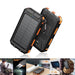 Image of 10000mAh Solar-Powered Portable Power Bank with Flashlight-Item# 12620  NationwideSafes.com