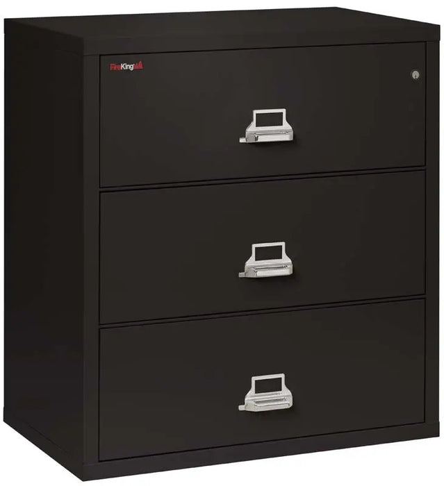 Image of 3-Drawer Fire & Water Rated Lateral File, 38"W - FireKing 3-3822-C -  Black -NationwideSafes.com