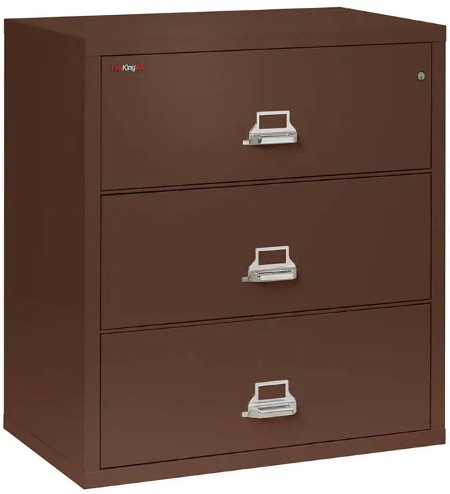 Image of 3-Drawer Fire & Water Rated Lateral File, 38"W - FireKing 3-3822-C -  Brown -NationwideSafes.com