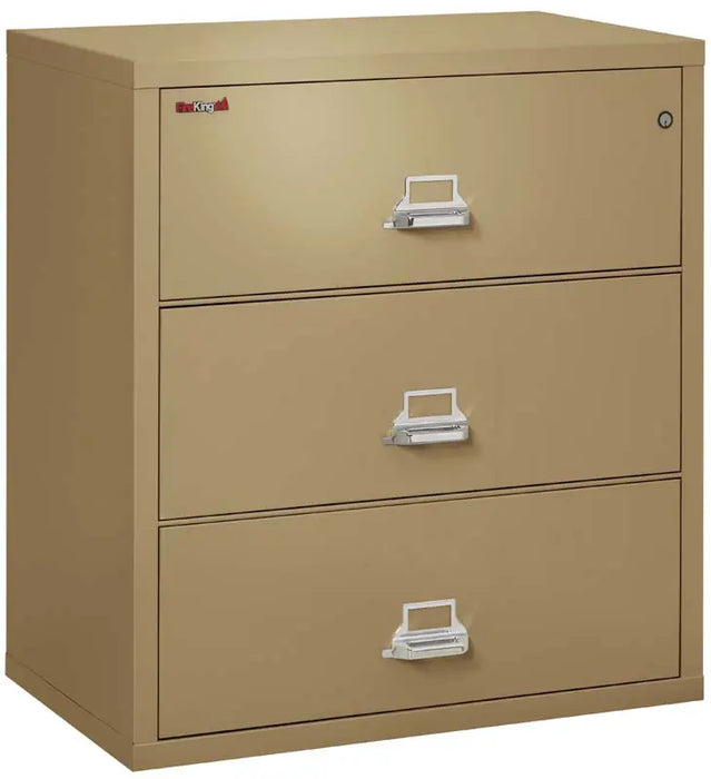 Image of 3-Drawer Fire & Water Rated Lateral File, 38"W - FireKing 3-3822-C -  Sand -NationwideSafes.com