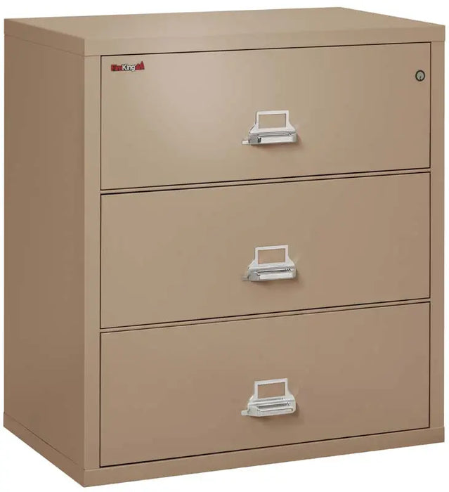 Image of 3-Drawer Fire & Water Rated Lateral File, 38"W - FireKing 3-3822-C -  Tan -NationwideSafes.com