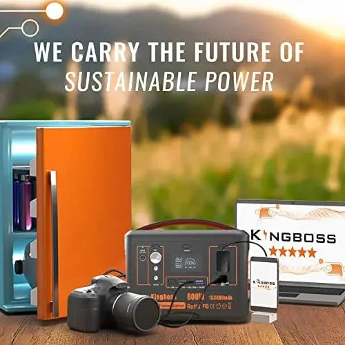 Image of 600W Portable Power Station with Solar Generator Backup and Multiple Protections-Item# 12640  NationwideSafes.com