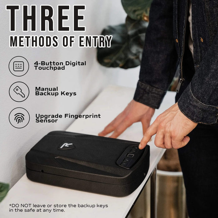 Image of Compact Biometric Fingerprint Gun Safe for Easy and Secure Access-Item# 12890  NationwideSafes.com