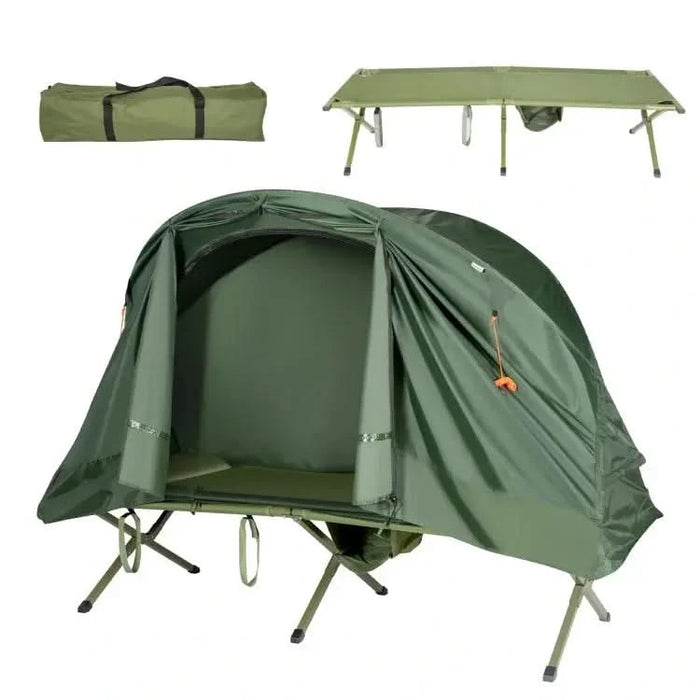 1 person cot tent Compact and Portable 1-Person Elevated Cot Tent Set with External Cover — NationwideSafes.com