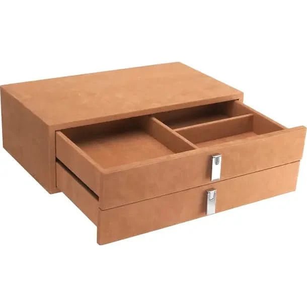 Image of Elegant Suede-Lined Jewelry Drawer Set, Tan-Item# 12895  NationwideSafes.com