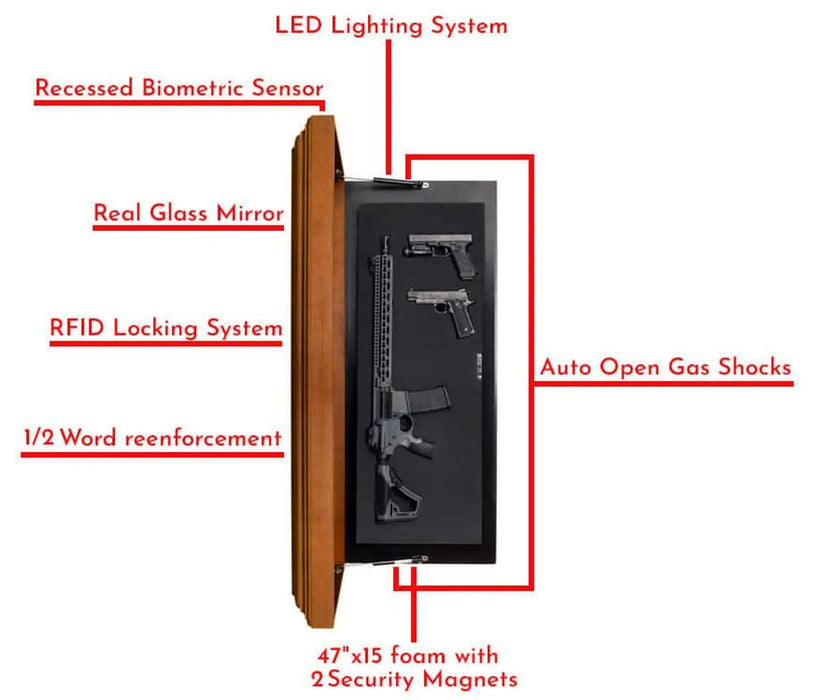 Image of Full-Length Tactical Mirror with Secret Compartment-Item# 12785  NationwideSafes.com