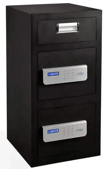 Economical 2-Door Drop Safe w/ Keyads and LCD Display--12005  NationwideSafes.com