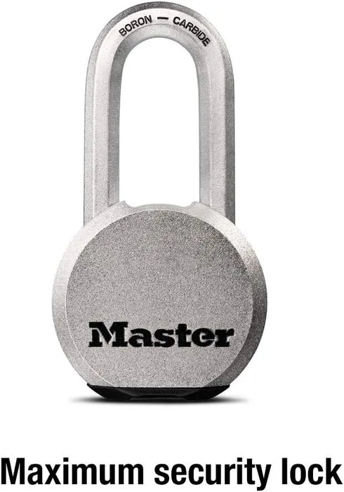 Image of Master Lock Magnum Solid Steel Silver Padlock: Heavy-Duty, Cut Resistant Lock for Outdoor Gates and Sheds-Item# 12585  NationwideSafes.com