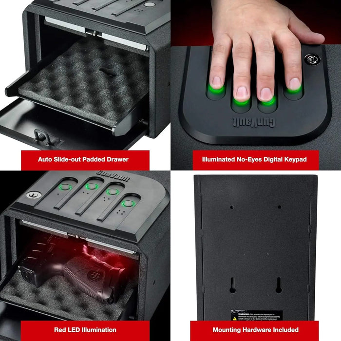 Image of Quick Access Compact Handgun Safe with Keypad -Item# 12845  NationwideSafes.com