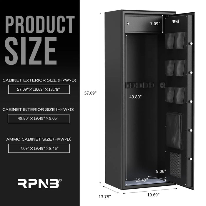 Image of RPNB RP10FR | Biometric Rifle Safe with Keypad, 10 Rifle Capacity--Item# 12265  NationwideSafes.com