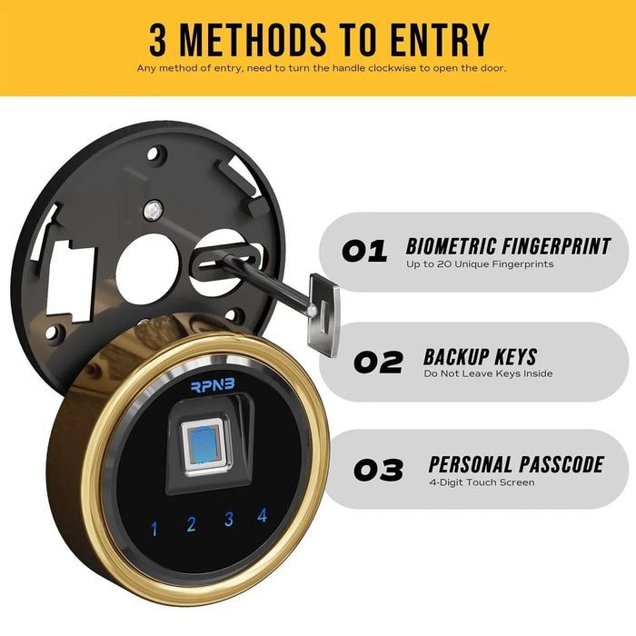 Image of RPNB RPFS10-B | 10-Gun Rifle Safe, Biometric Lock & Keypad, Black, Fire Resistant--Item# 12350  NationwideSafes.com