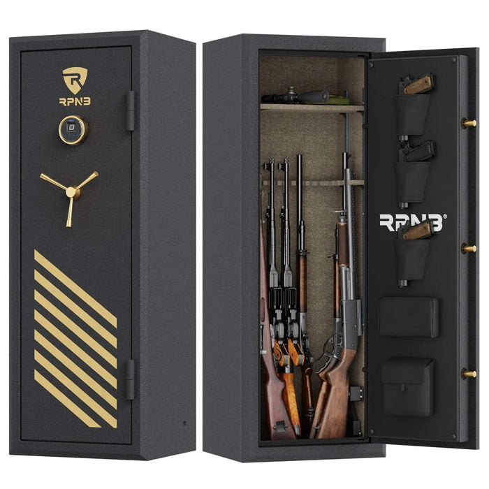 RPNB RPFS14-B | 14 Rifle Capacity Gun Safe, Biometric, Keypad, Black, Fire Resistant--Item# 12360  NationwideSafes.com