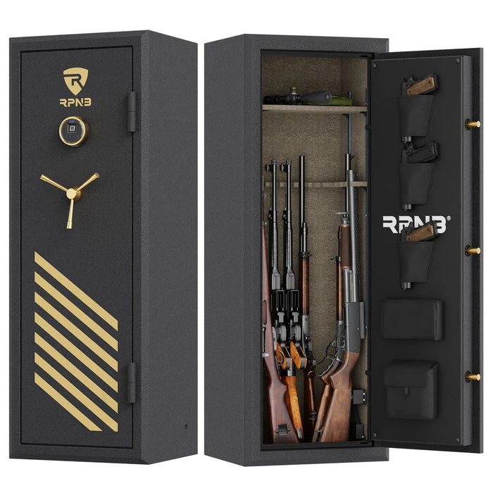 Image of RPNB RPFS14-B | 14 Rifle Capacity Gun Safe, Biometric, Keypad, Black, Fire Resistant--Item# 12360  NationwideSafes.com