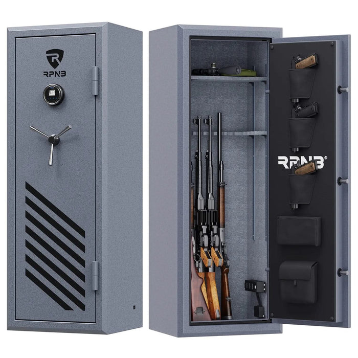RPNB RPFS14-G | 14 Rifle Capacity Gun Safe, Biometric, Keypad, Gray, Fire Resistant--Item# 12365  NationwideSafes.com