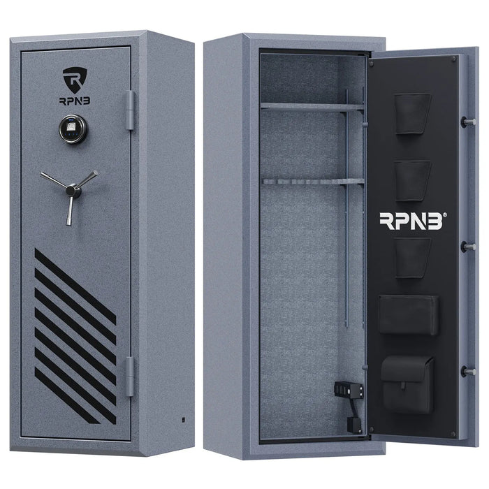 Image of RPNB RPFS14-G | 14 Rifle Capacity Gun Safe, Biometric, Keypad, Gray, Fire Resistant--Item# 12365  NationwideSafes.com