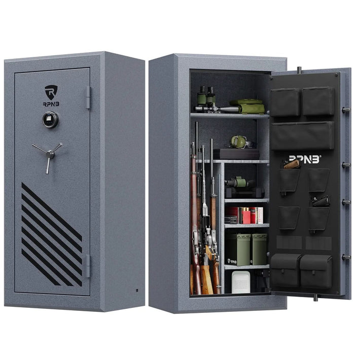 Image of RPNB RPFS30-G | 30 Rifle Capacity Gun Safe, Biometric, Keypad, Gray, Fire Resistant--Item# 12385  NationwideSafes.com