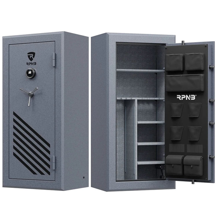 Image of RPNB RPFS30-G | 30 Rifle Capacity Gun Safe, Biometric, Keypad, Gray, Fire Resistant--Item# 12385  NationwideSafes.com