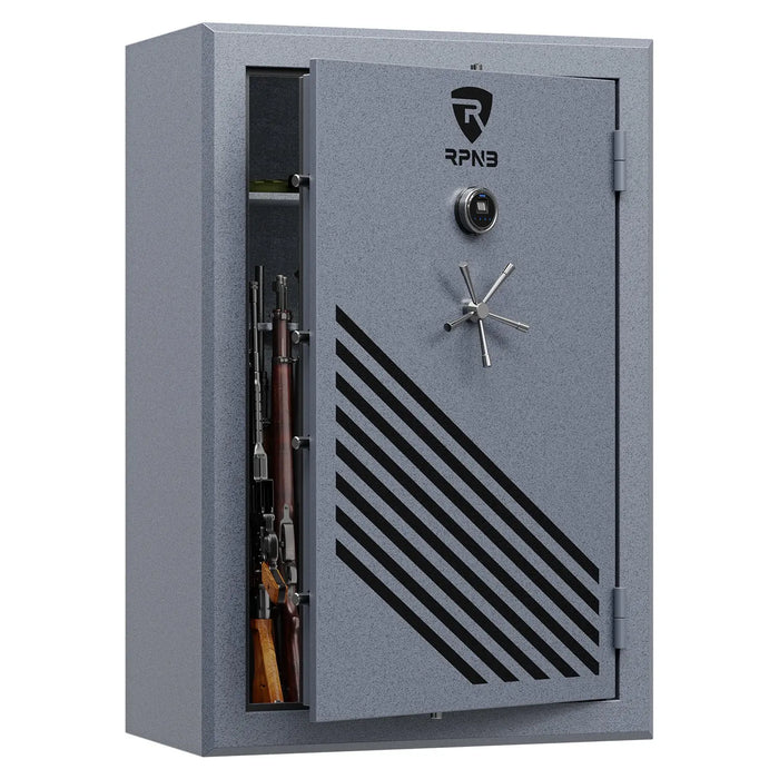 Image of RPNB RPFS45-G | 45 Rifle Capacity Gun Safe, Biometric, Keypad, Gray, Fire Resistant--Item# 12395  NationwideSafes.com