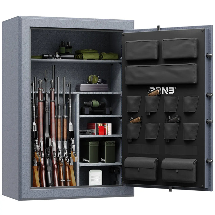 Image of RPNB RPFS45-G | 45 Rifle Capacity Gun Safe, Biometric, Keypad, Gray, Fire Resistant--Item# 12395  NationwideSafes.com