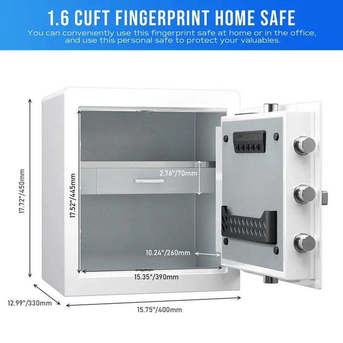 Image of RPNB RPHS45W | White Fingerprint Home Safe with Touch-Screen Keypad, 1.6 Cubic Feet--Item# 12280  NationwideSafes.com