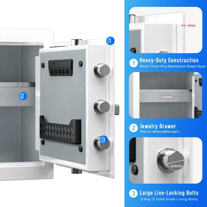 Image of RPNB RPHS45W | White Fingerprint Home Safe with Touch-Screen Keypad, 1.6 Cubic Feet--Item# 12280  NationwideSafes.com