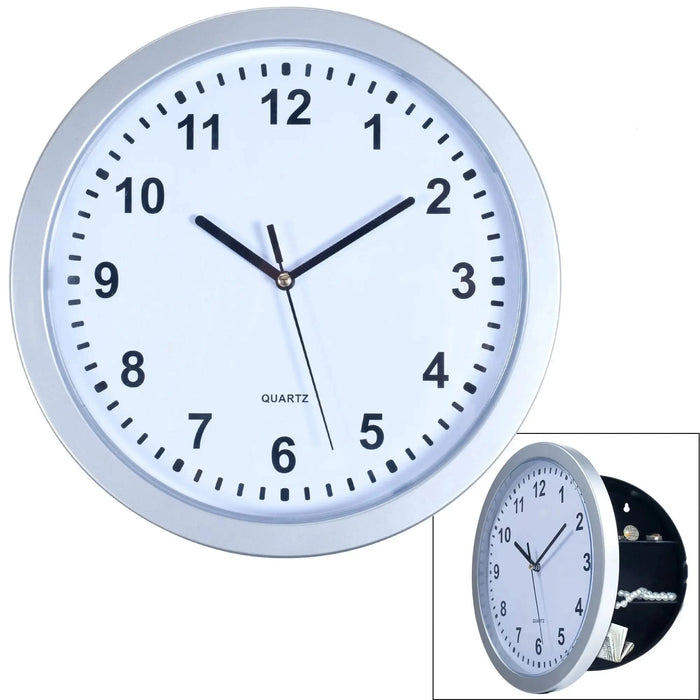 Image of Sleek Wall Clock with Ingenious Hidden Storage Compartment-Item# 12955  NationwideSafes.com