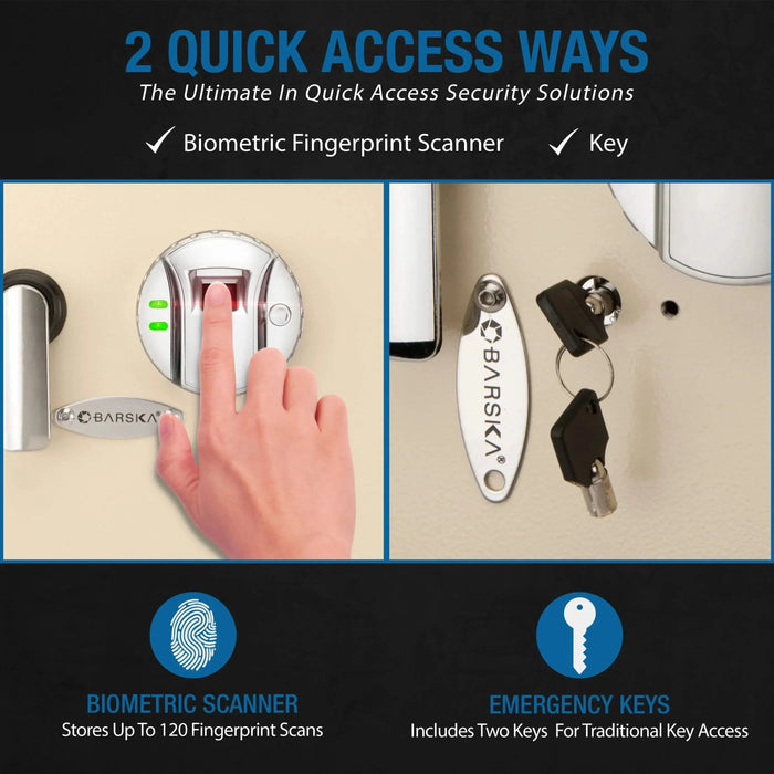 Image of Tall Biometric Wall Safe with Right Swing Door-Item# 12940  NationwideSafes.com