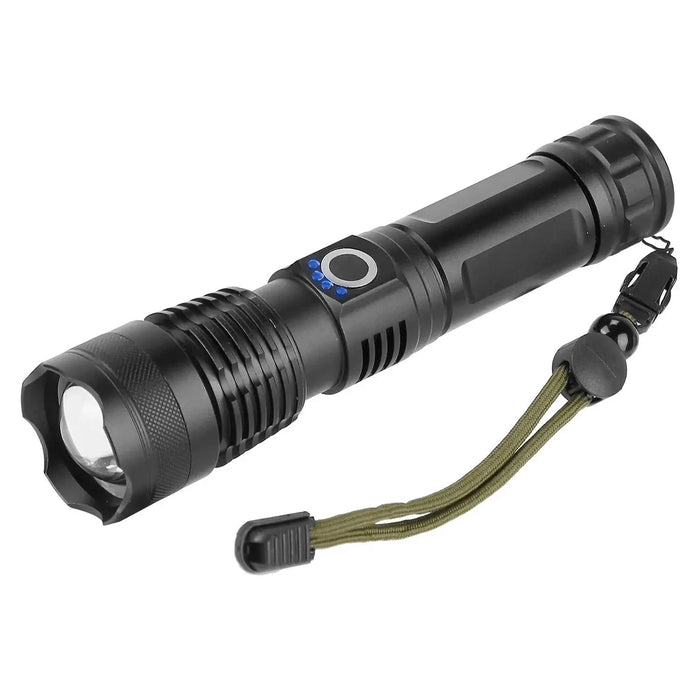 Ultra-Bright Tactical LED Flashlight - Zoomable, Rechargeable, 5 Modes, 50000LM-Item# 12665  NationwideSafes.com