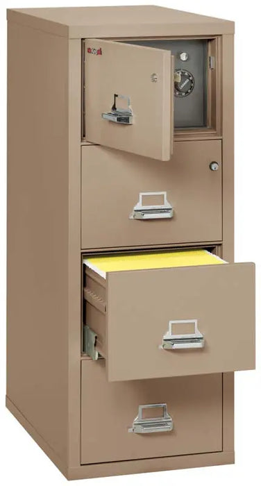 Image of 4-Drawer File with Built-In Safe, Fire/Water Rated - 4-2131-C SF  NationwideSafes.com