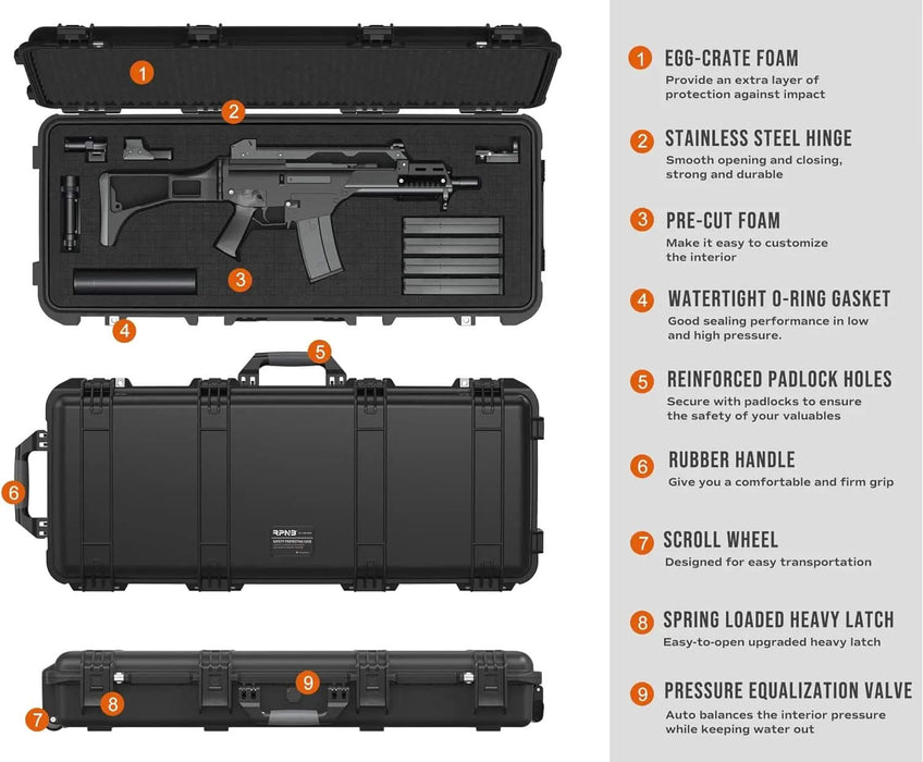 Image of Weatherproof Hard Rifle Case with Customizable Foam Insert-Item# 12515  NationwideSafes.com