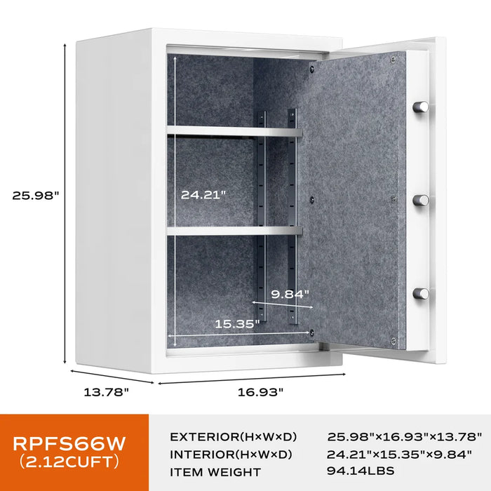 Image of Advanced Fireproof Home Safe with Biometric Security [2.1 Cubic Feet]-Item# 13080-NationwideSafes.com