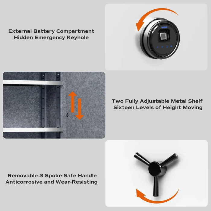 Image of Advanced Fireproof Home Safe with Biometric Security [2.1 Cubic Feet]-Item# 13080-NationwideSafes.com