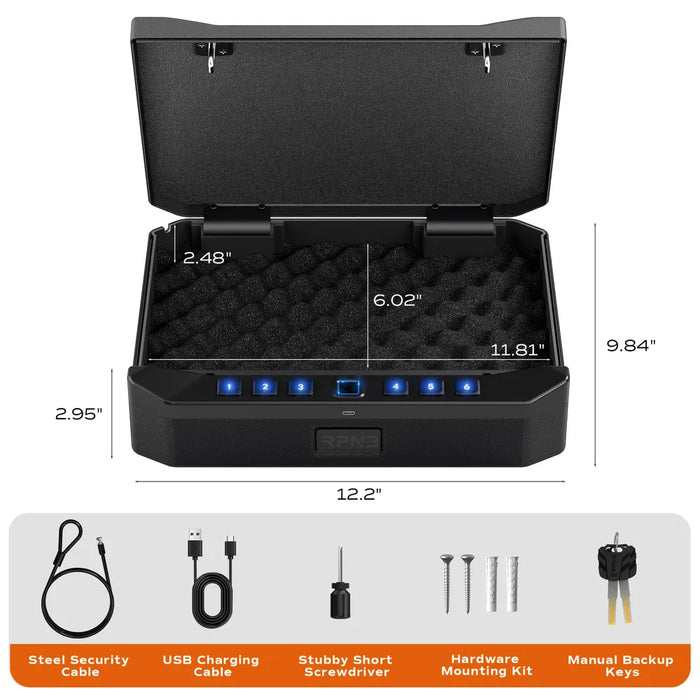 Image of Barska RP2018 Biometric Handgun Safe: Quick, Secure Access for Your Pistol-Item# 13085-NationwideSafes.com