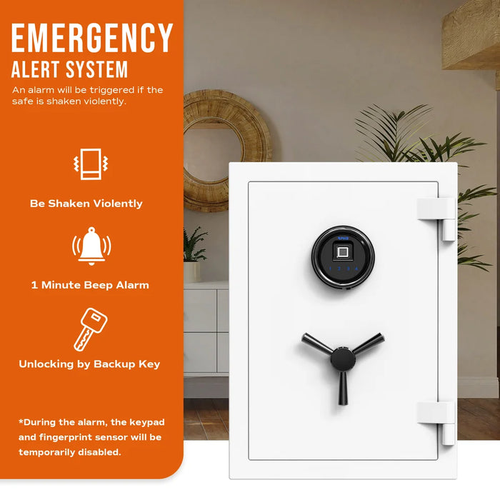 Image of Biometric Fireproof Home Safe with Advanced Security Features [1.3 Cubic Feet]-Item# 13075-NationwideSafes.com