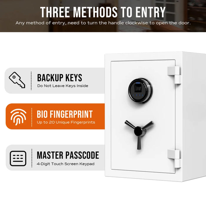 Image of Biometric Fireproof Home Safe with Advanced Security Features [1.3 Cubic Feet]-Item# 13075-NationwideSafes.com