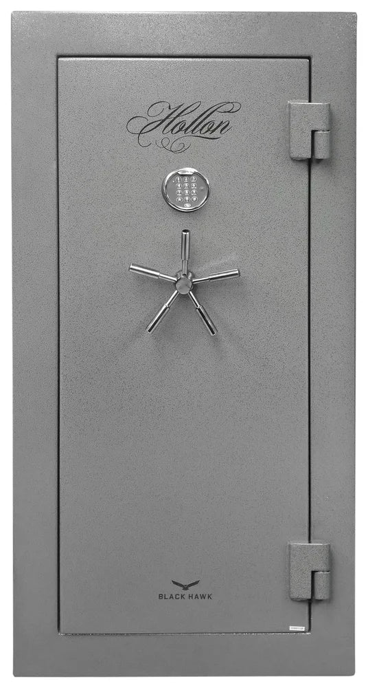 Hollon BHS-22E (Hammered Gray) Black Hawk 22-Gun Safe with EMP Resistant S&G Electronic Lock and 90-Minute Fire Protection [14.9 Cu. Ft.]--Item# 13525