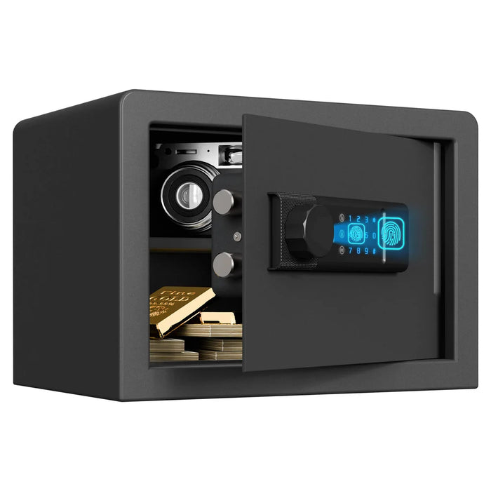 Biometric Home Safe with Fingerprint Scanner and Digital Keypad for Cash and Jewelry [0.5 Cu. Ft.]--Item# 13410