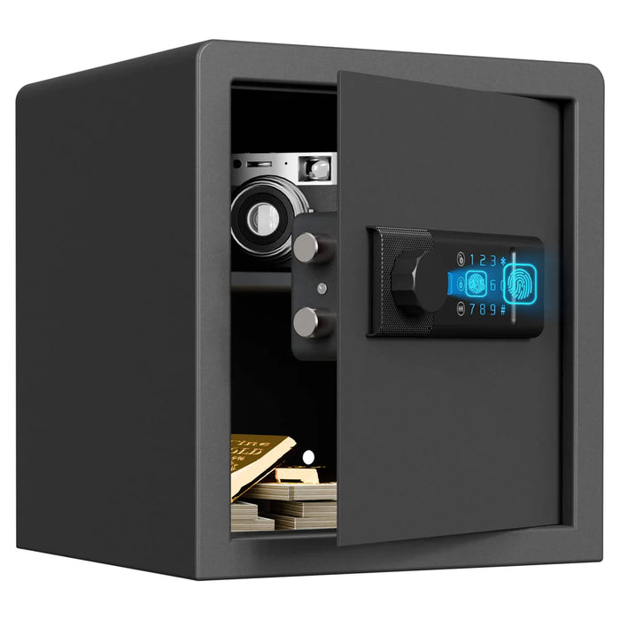 Biometric Home Safe with Fingerprint Digital Keypad Lock for Cash and Jewelry [1.2 Cu. Ft.]--Item# 13415