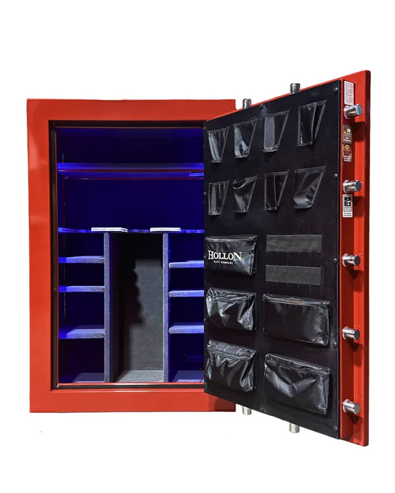 Image of Hollon BHS-39E (Red) Black Hawk 39-Gun Safe with EMP Resistant S&G Electronic Lock and 90-Minute Fire Protection [17.8 Cu. Ft.]--Item# 13575