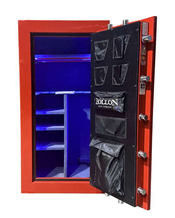 Image of Hollon BHS-22E (Red) Black Hawk 22-Gun Safe with EMP Resistant S&G Electronic Lock and 90-Minute Fire Protection [14.9 Cu. Ft.]--Item# 13565