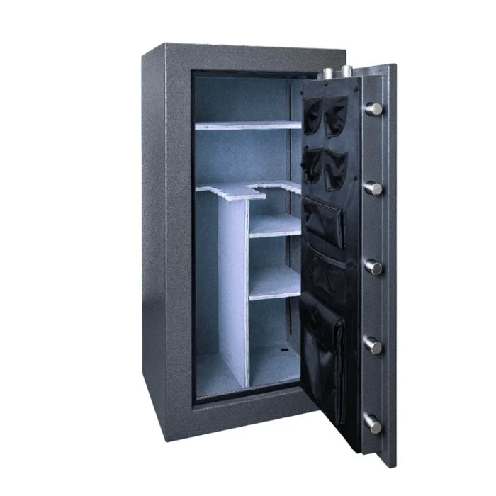 Image of Hollon BHS-22C (Hammered Gray) Black Hawk 22-Gun Safe with S&G Dial Combination Lock and 90-Minute Fire Protection [14.9 Cu. Ft.]--Item# 13530
